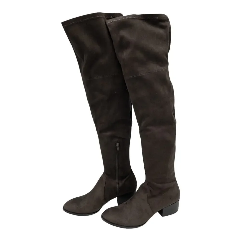 Kenneth Cole New York Adelynn Over The Knee Boots 8.5 Women's Asphalt Brown